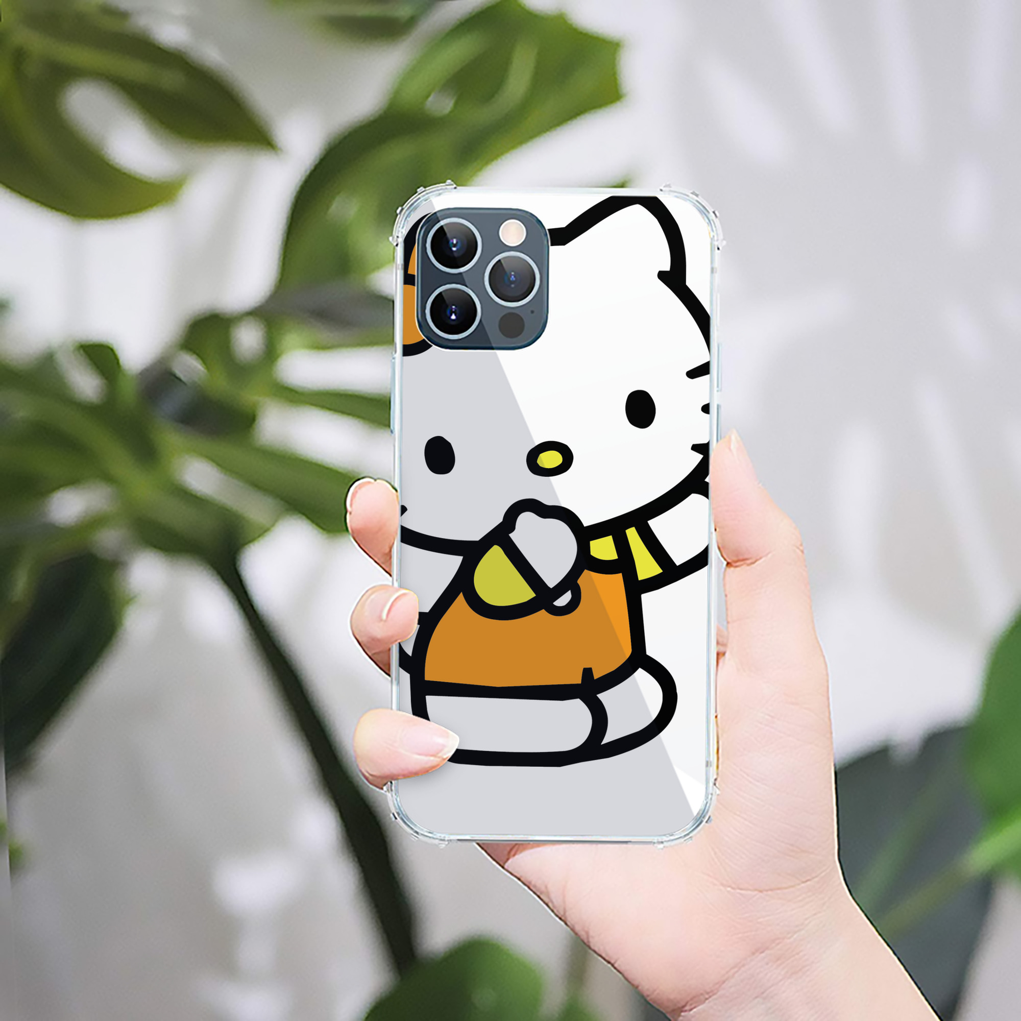 （画像用） Hello Kitty ハローキティ 【iPhone 12シリーズ対応】透明スマホケース（クリアソフトケース）